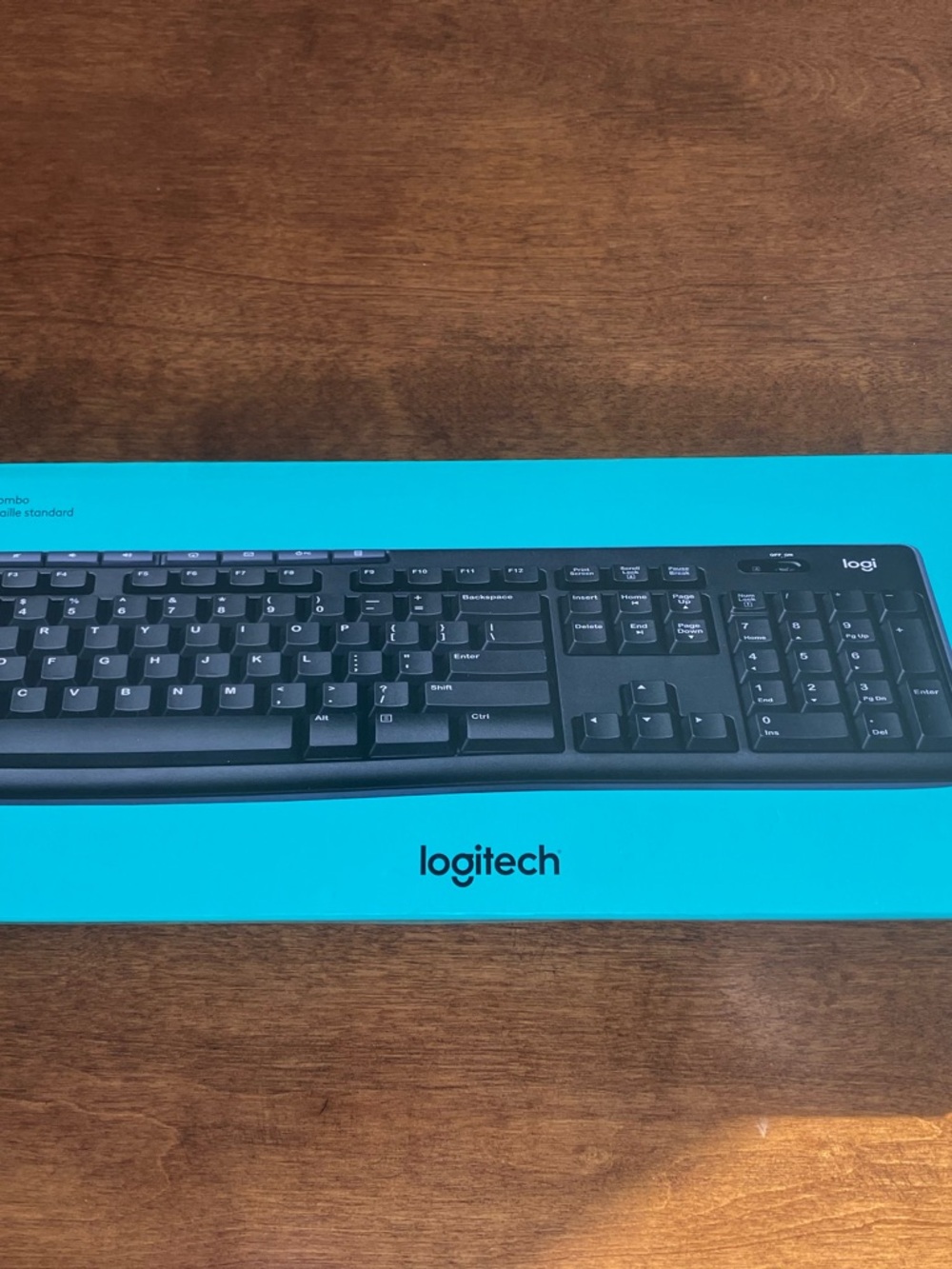 Logitech Black Keyboard with Teal Packaging